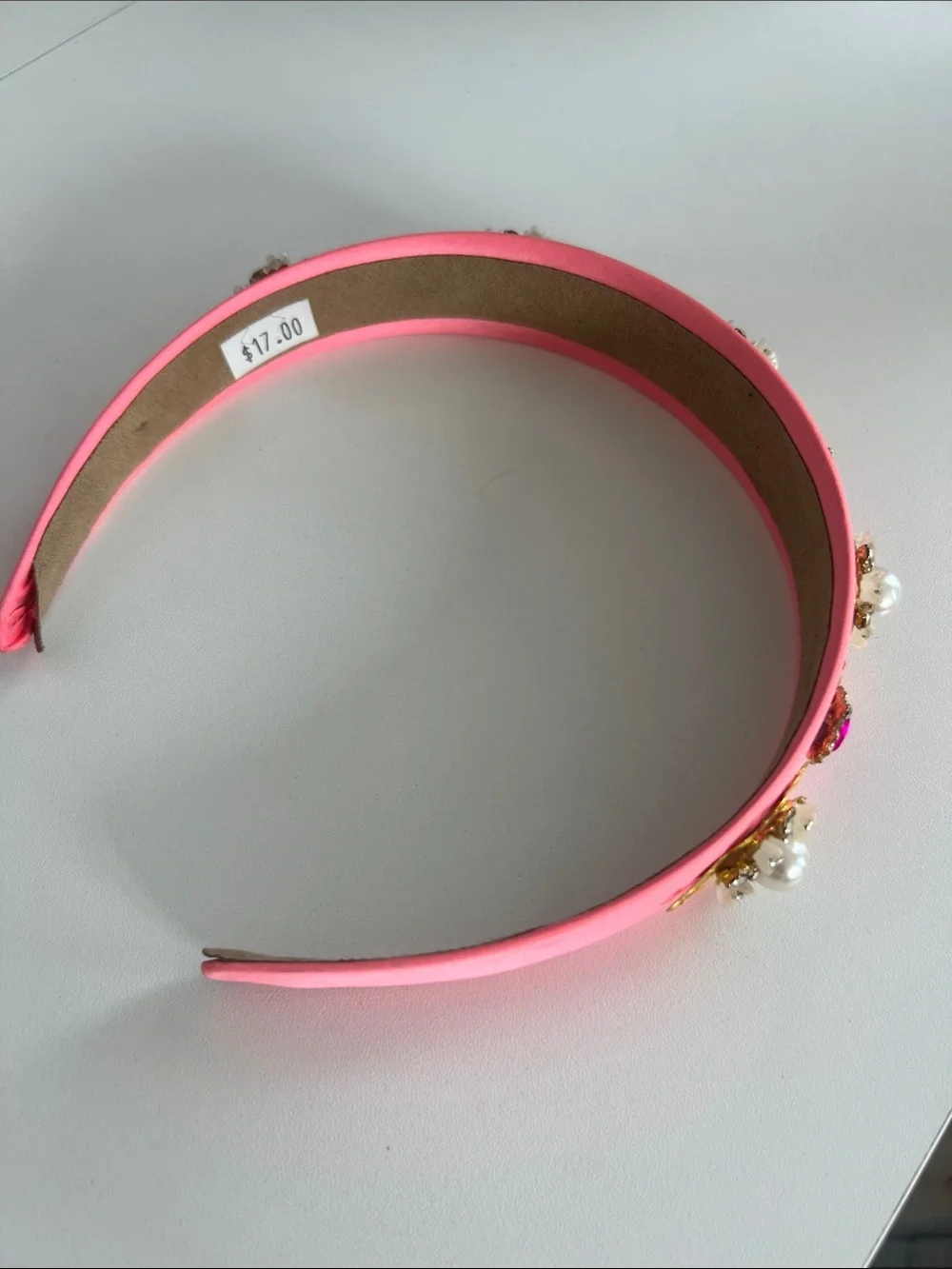 NWT pink jeweled headband